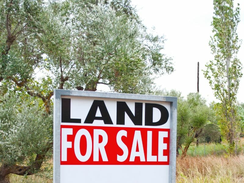 Sign of land for sale